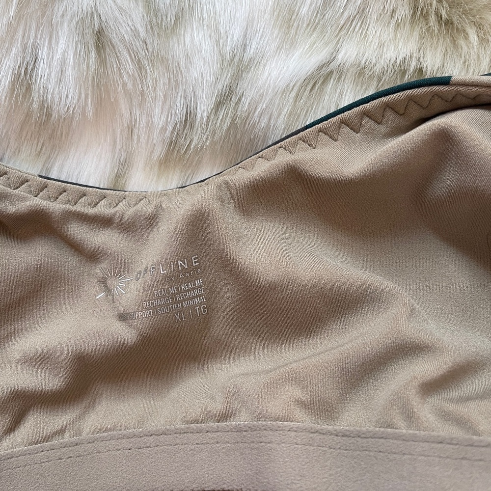 NWT Aerie Green and Brown Camouflage Sports Bra with Lace-Up Back - Picture 10 of 11
